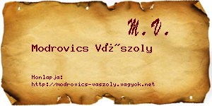 Modrovics Vászoly névjegykártya
